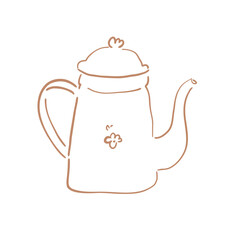 Minimalist Line Art Tea Set – Teapot  Illustration