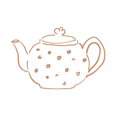 Minimalist Line Art Tea Set – Teapot  Illustration