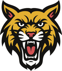 Wildcat Mascot Scalable SVG Vector Graphic with Editable Paths and Layers for Web, UI Design, Digital Art, and Print Applications