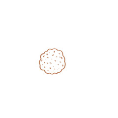 Minimalist Line Art Cookie Illustration – Cute Biscuit Clipart