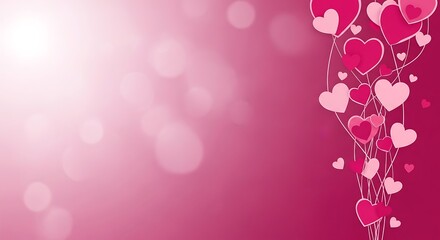 Fototapeta premium Pink Heart Background Bokeh.