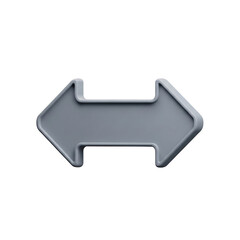 Gray 3D double headed arrow icon pointing left and right.