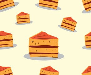 pattern with cake illustration design