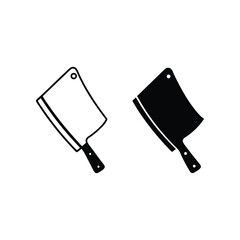 Artistic Butcher Knife Silhouette: A meticulously crafted line art illustration of a butcher knife, perfect for culinary, kitchen, food, or butcher-related projects and designs.