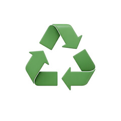 Green 3D recycling symbol for environmental conservation and sustainability.