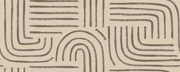 Abstract aesthetic contemporary pastel brush organic shapes seamless pattern.