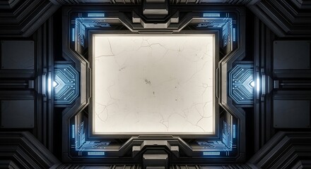 Futuristic Technology Frame Glowing Light Modern Design.