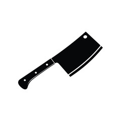 Cleaver's Silhouette: This image showcases the silhouette of a meat cleaver.  This is ideal for culinary and butcher-related projects.