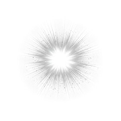 Fototapeta premium Bright starburst light effect isolated on transparent background