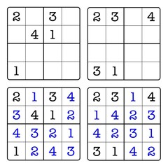 Sudoku Game Board and Answer Key	