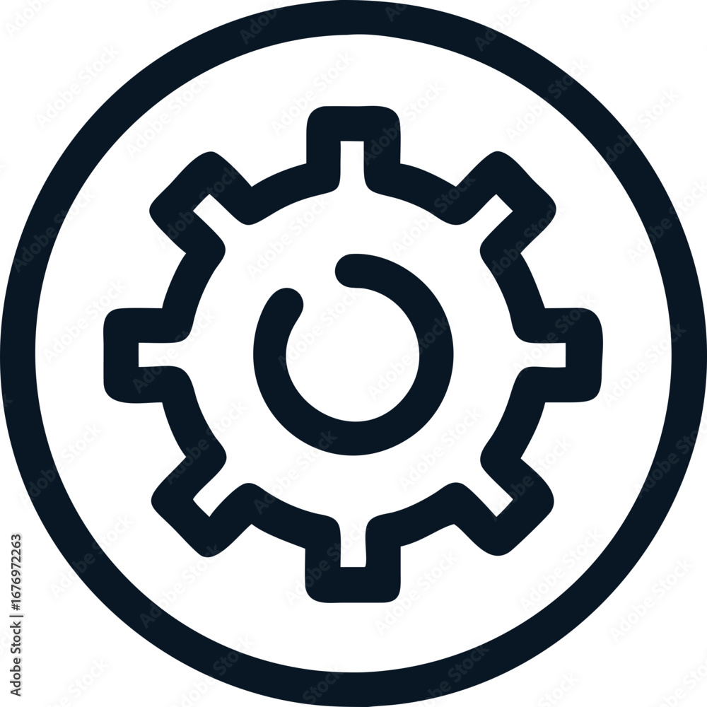 Poster vector settings gear symbolizing technical support, system setup, and maintenance services in modern