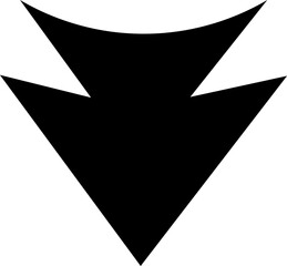 Arrow icon on a transparent background Down arrow vector Bold Black. Directional Arrow Symbols, Curved, Straight, Right Angle, Upward, Left, Circular, Navigation, Pointer, Road 