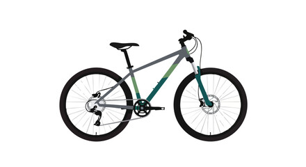 Fototapeta premium Vector illustration showcasing a stylized mountain bike with a sleek frame design, perfect for outdoor adventures and fitness promotions