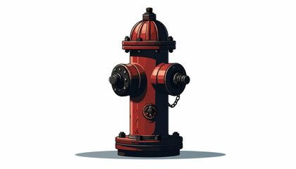 Fototapeta premium Red Fire Hydrant Vector Illustration A Detailed Look at a Classic Fire Safety Fixture