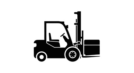 Fototapeta premium Forklift Icon Streamlined Silhouette for Logistics and Industrial Applications
