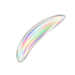 Iridescent Abstract Curved Shape with Rainbow Colors.
