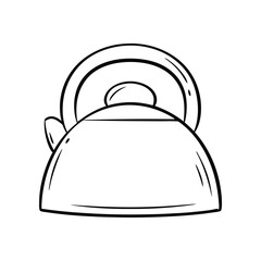 Sketch of Kettle: A simple and clean line drawing captures the essence of a classic tea kettle, evoking a sense of warmth and domesticity. 
