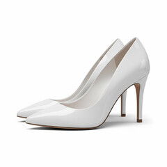 Obraz premium White High Heels, isolated on a white background