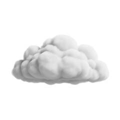 Isolated fluffy white cloud with soft textures and natural volume.