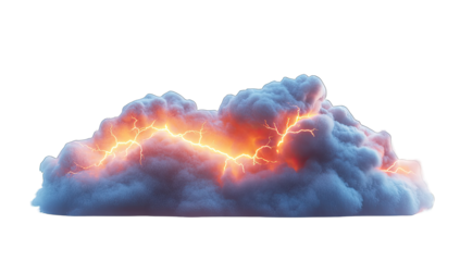 A dramatic storm cloud with vivid lightning