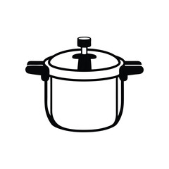 Modern Cooking Tool: A sleek, line-art representation of a pressure cooker, designed for rapid, efficient cooking, ready to enhance your culinary journey.