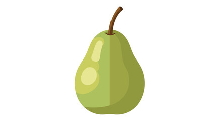 A Crisp Green Pear: Simple Vector Illustration on White Background for Freshness, Purity and healthy eating
