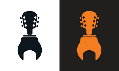 guitar chords logo. Flat design guitar chord icon logo vector.