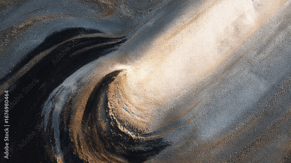Poster abstract textured background featuring swirling sand with dark and light contrasting colors. evokes 