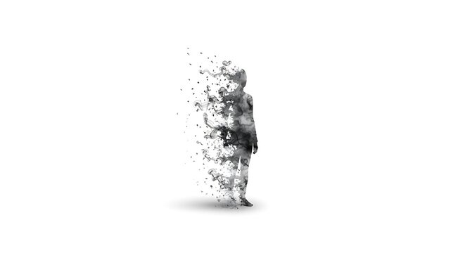 Dissolving Figure, Minimalist, Abstract Image.