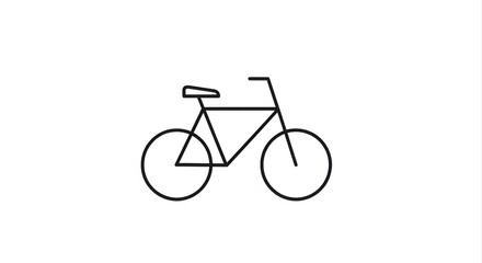 Simple Line Drawing Bicycle Icon