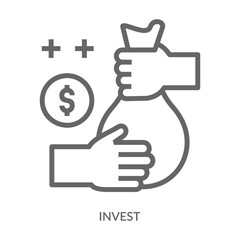 Invest Icon Line Style. Design Vector Illustration