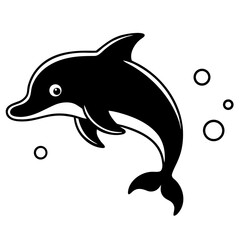 dolphin jumping isolated on white background