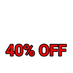 40%オフを強調する赤文字セールデザイン