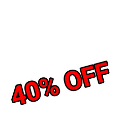 40%オフを強調する赤文字セールデザイン