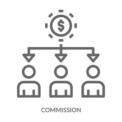 Commission Icon Line Style. Design Vector Illustration