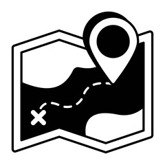 Map and Locations or navigation and Sign Vector Glyph Icons Pack and illustrations
