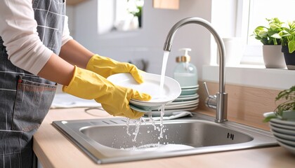 Kitchen Cleaning Dishes Washing Daily Routine