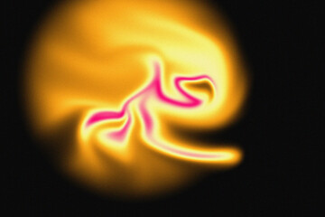 Vibrant calligraphy of ali's name in fiery orange and pink hues swirling around