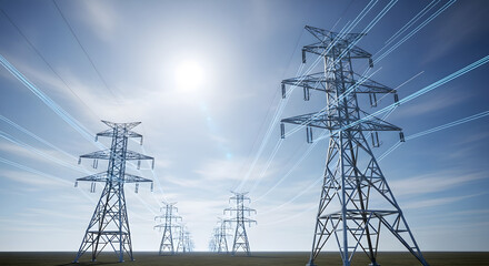Digital Energy Transmission Through Electrical Power Towers Under A Bright Sky