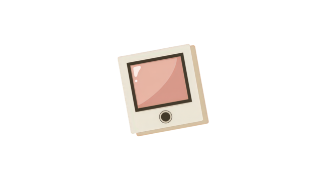 Pixel Art Beige Handheld Device with Pink Screen
