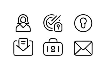 Vector art of data security concept with user, lock, email, and briefcase