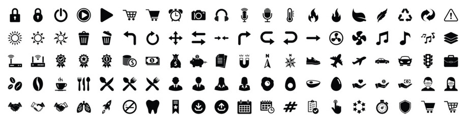 Set of icons symbol vector on white background