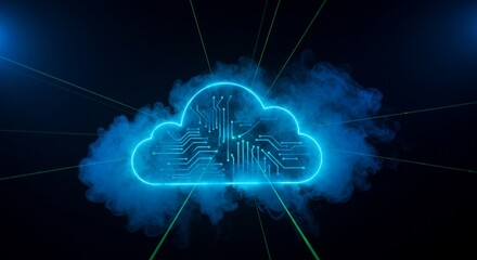 Neon Cloud Circuitry in Blue Smoke and Green Lasers