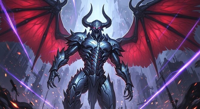 Powerful Demonic Figure, Fantasy Art.