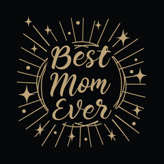 Best Mom Ever Retro Sparkle Graphic