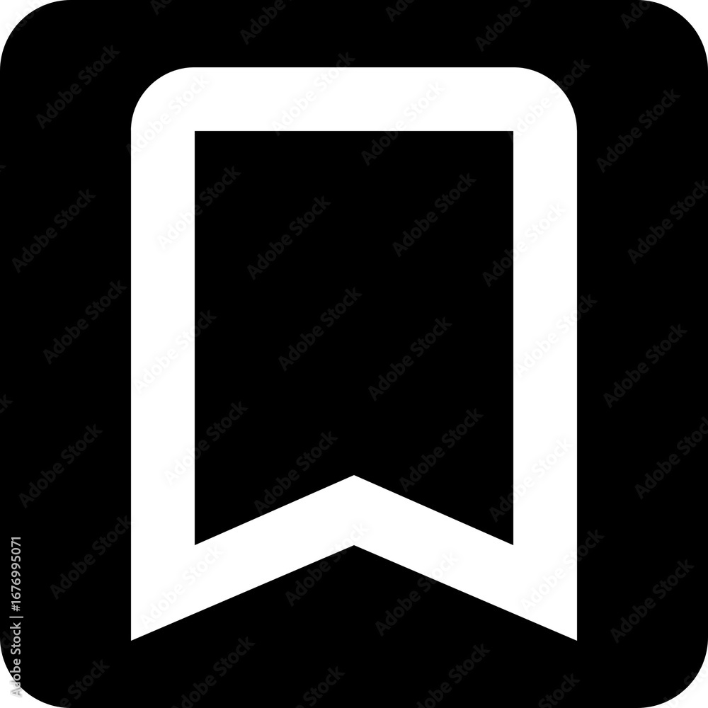 Poster outline style bookmark icon in a simple shape