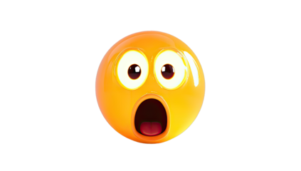 Surprised emoticon, bright yellow