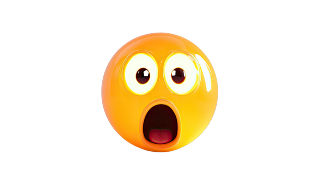 Surprised emoticon, bright yellow