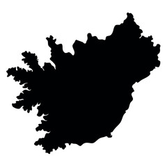 Fototapeta premium Solid black silhouette map of iceland for design and illustration