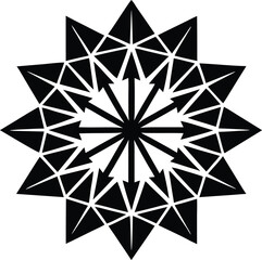 geometric starburst silhouette vector